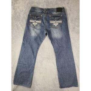 Xtreme Couture Jeans Mens 38 Blue Denim Baggy Flap Pocket Distressed‎